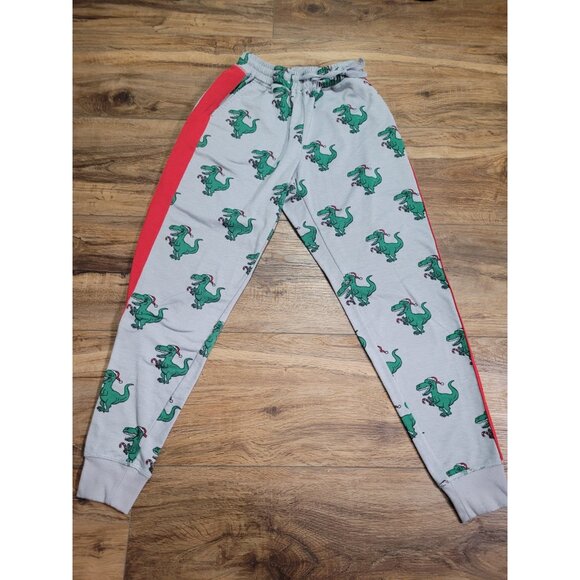 LULAROE Women's XS Gray Green T Rex Christmas Jogger Pants Lounge Comfy - Picture 2 of 10